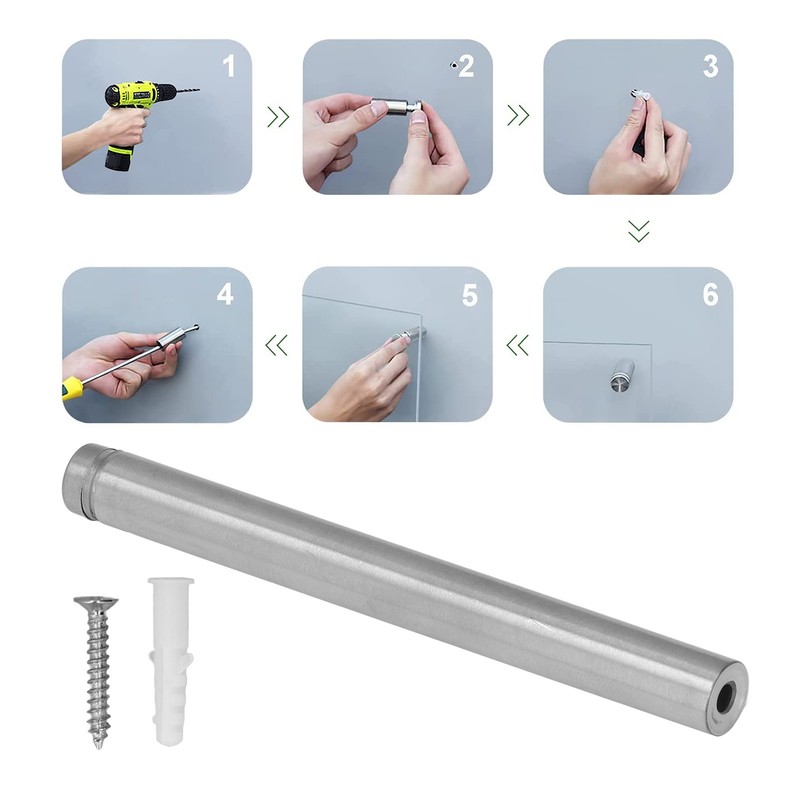 12PCS Standoff Screws Advertising Nails Stainless Steel Sign Holder Screw