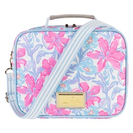 Lilly Pulitzer Insulated Lunch Box for Women, Cute Lunch Cooler Bag with Adjustable/Removable Shoulder Strap (Beachside Haven)