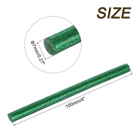 sourcing map 6pcs Mini Hot Glue Sticks for Glue Gun 7mm x 100mm Small Glue Sticks, Glitter Green