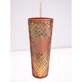 Starbucks 2021 Winter Holiday Jeweled Tumbler Cold Cup 24oz Rose Gold Christmas