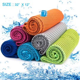 MENOLY 6 Pack Cooling Towel, Ice Towel Microfiber Towel Soft Breathable Chilly Towel for Sports, Gym, Yoga, Camping, Running, Fitness, Workout & More Activities