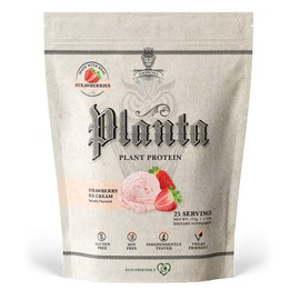 Ambrosia Planta - Premium Organic Plant-Based Protein | Vegan & Keto Friendly | Gourmet Flavors | No Bloating or Stomach Upset | Gluten & Soy Free | No Added Sugar | 25 Servings | Strawberry Ice Cream