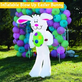 Fun Express Fun Express 5FT Inflatable Blow Up Easter Bunny - Set Up Your Inflatable Bunny in Minutes - Large Inflatable Easter Bunny Adds Charm Without Clutter - Versatile Decor for Seasonal and Themed Events