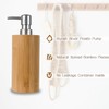 ABBI NIMO Natural Bamboo Liquid Soap Dispenser with Silver Plastic