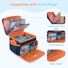 GRAOSO Carrying Case Compatible with Yoto Player (3rd Generation), Card Holder Hold Up to 30 Cards, Travel Storage Bag for Bluetooth Audio Speaker & Headphone Accessories, Blue (Case Only)