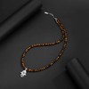 Hamsa Hand Amulet Pendant Tiger's Eye Beaded Necklace for Men