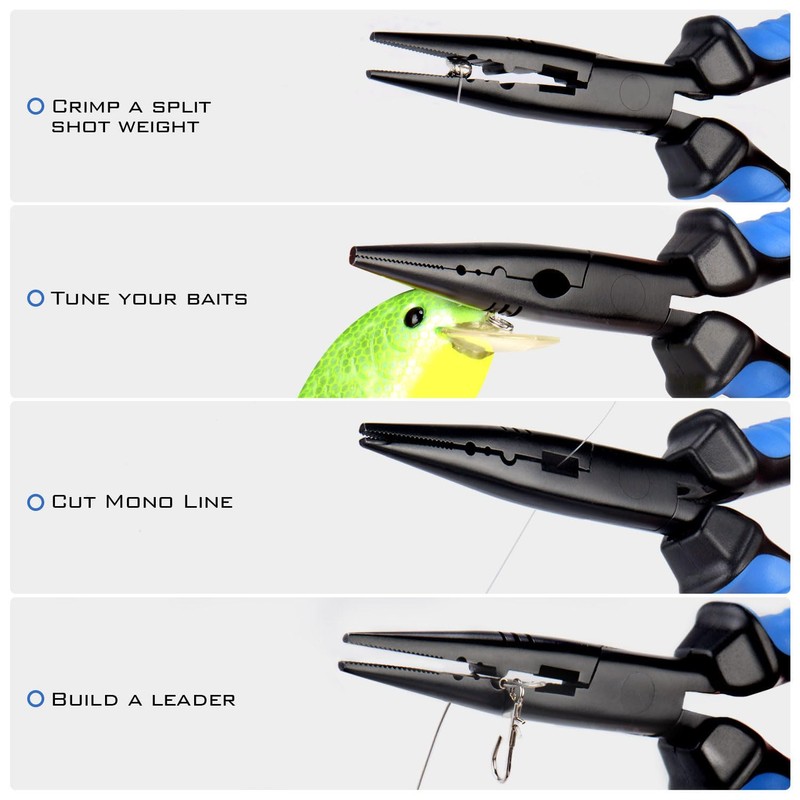 KastKing Alicates de Pesca Intimidator, Punta Recta de 9 Pulgadas