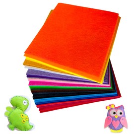 Yiyuanhe 40pcs Coloured Felt Fabric Sheets 15 x 15 cm,Assorted Colors Felt DIY Material Squares for Textile Fabrics DIY Craftwork Sewing Patchwork Craftwork Scrapbooks Supplies