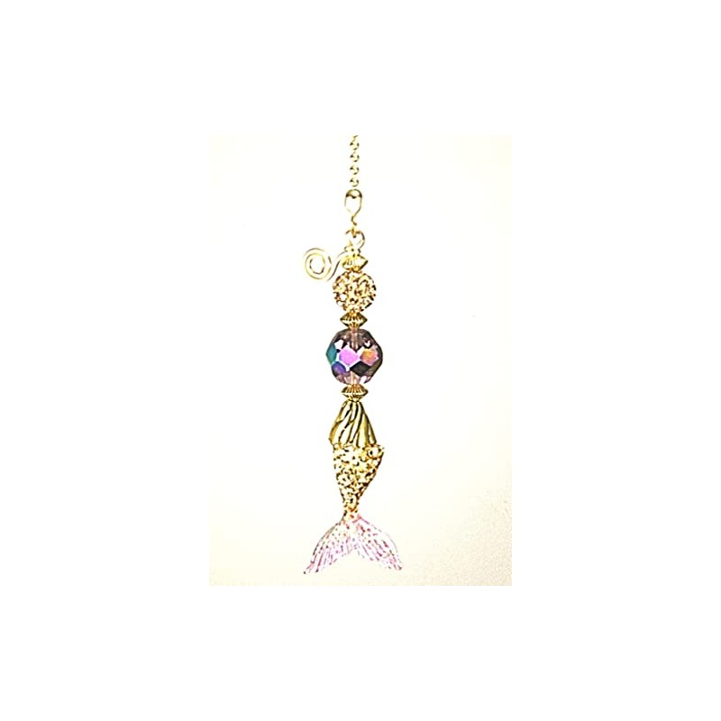Pink and Gold Mermaid Tail with Rhinestone Ceiling Fan Pull
