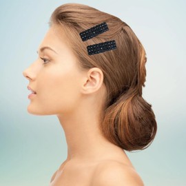 Black Rhinestone Hair Clips for Styling - 2Pcs Metal Alligator Hairpins Bling Crystal Hair Barrettes Glitter French Barrettes Duckbill Hair Pins Hair Accessories for Women Girls Gifts