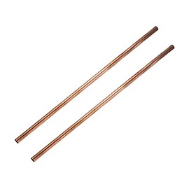 sourcing map 2 x round pipe hose, copper with ductility, corrosion resistance, 300 mm length, straight pipe, 0.2 mm, wall thickness 8 mm, OD