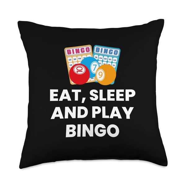 Eat Sleep And Play Bingo - Bingo Player Throw Pillow
