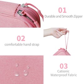 Lcsmaokin Electronics Organizer Travel Case,Cable Organizer Bag for Travel Essentials,Waterproof Travel Tech Organizer as Travel Accessories,Cord Organizer for Charger,Earphone,SD Card,(Pink)