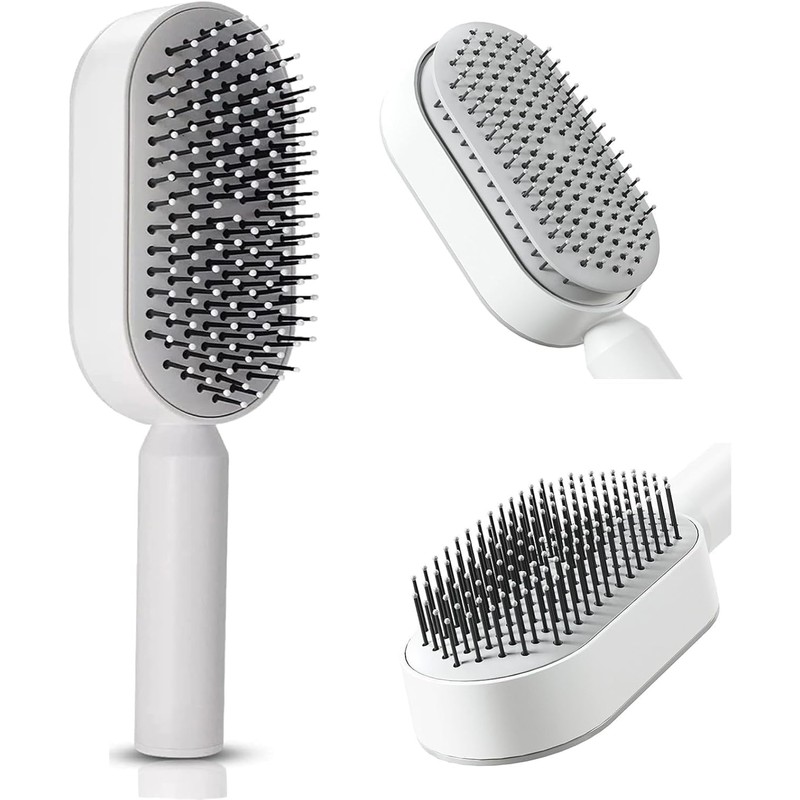 ZJchao Cojín Cepillo para Cabello Autolimpieza Masaje del Cuero Cabelludo
