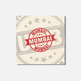 Unbranded Mumbai Travel Grunge 4'' X 4'' Square Wooden Coaster