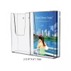 M&T Displays Clear Acrylic Wall Mount Brochure Holder 2x(4x6 inches)