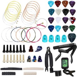 66PCS Guitar Accessories Kit - Strings, Picks, Capo, Winder, Tuner & More for Beginners