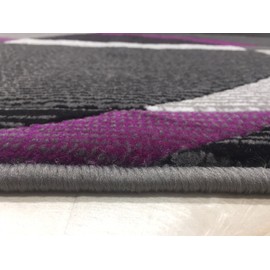 PRO RUGS PURPLE AND GREY ABSTRACT MODERN CONTEMPORARY OVAL AND CIRCLE PATTERNS DESIGN AREA RUG (7 feet 10 inch by 10 feet)