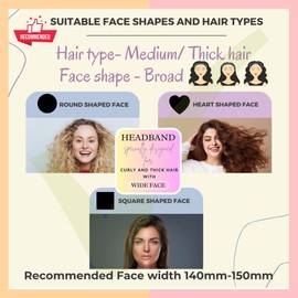 Square Headband for Curly Thick Hair and Large Heads, Stylish Headband Similar to Sunglasses Hair Accessory for Men/Women (1 Piece, Purple)