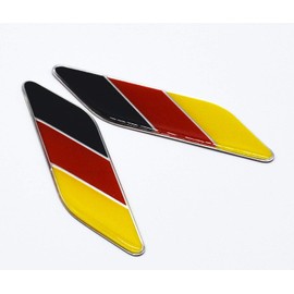 GERMANY FLAG Car Side Fender Skirt Emblem Badge Car Sticker Decal (Black/Red/Orange)