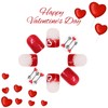 LBPEPAMZ 24Pcs Valentine Press on Nails Short Square Fake Nails