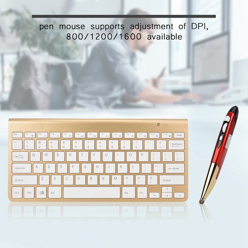 KM-801 Slim Mini 2.4G Wireless Keyboard Pen Mouse Set for