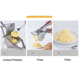 zalati Potato Masher Pumpkin Ricer SUS430 Stainless Steel Heavy Duty for Food Fruit, Vegetable Press Kitchen Tools