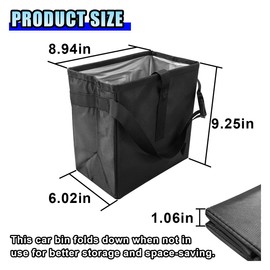 DUSCOKE Open-Top Car Trash Can- Waterproof Leakproof Hanging Car Trash Bag Auto Garbage Can for Back Seat Organizer- Large Capacity Storage Bag Auto Garbage Bin Multipurpose for Cars SUV Truck (1PC)