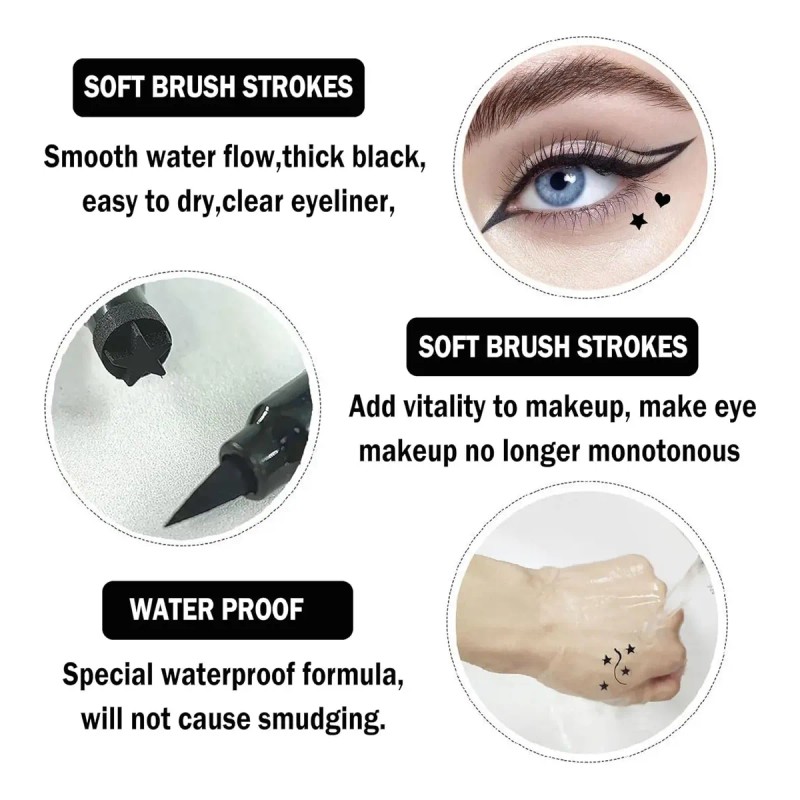 2pcs Dual Tattoo Liquid Delineador De Ojos De Larga Duración