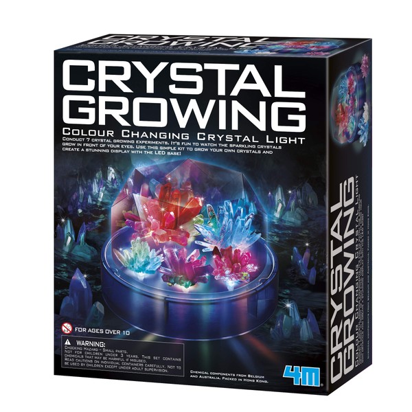 4M Crystal Growing Color Changing LED Light Kids Science Kit - Easy DIY STEM Toys Lab Experiment Specimens, A Great Educational Gift for Kids & Teens, Boys & Girls
