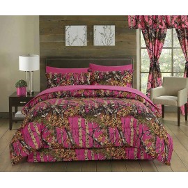 Regal Comfort FULL SIZE HOT PINK CAMO 1 PC COMFORTER BED SPREAD ONLY CAMOUFLAGE WOODS