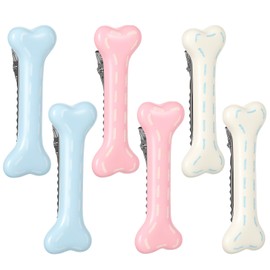 6 Pcs Colorful Bone Hair Clip, Bones Hairpins Skull Skeleton HairPins
