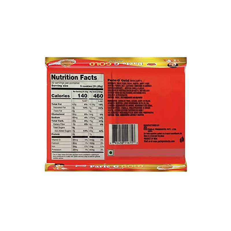 Parle-G Gold Biscuits, 1 KG (10 pack of 100g)