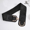 TRIWORKS Straw Woven Elastic Belt for Women Wide Boho Braided
