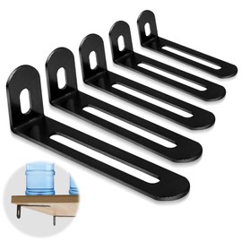 Pack of 12 Angle Connectors, 90 Degree Angle Metal Shelf Bracket, Adjustable Mounting Angle with Slotted Hole, 5 Sizes Angle Metal Angle Connector for Furniture Table Chair Bookshelf