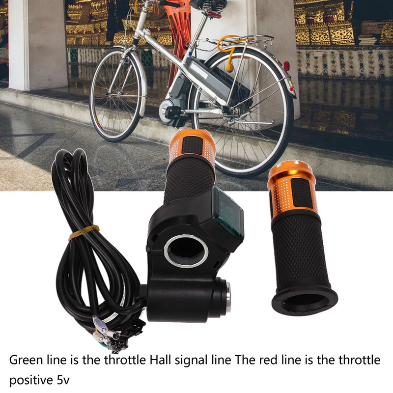 One Pair Electric Bike Throttle Handlebar with Red Screen Lock