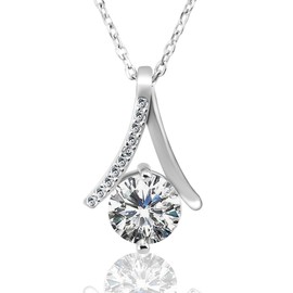 aliba Women's 925 Silver Necklace, Hypoallergenic Metal Necklace, Popular for Weddings, Adjustable 15.0 - 17.7 inches (38 - 45 cm)