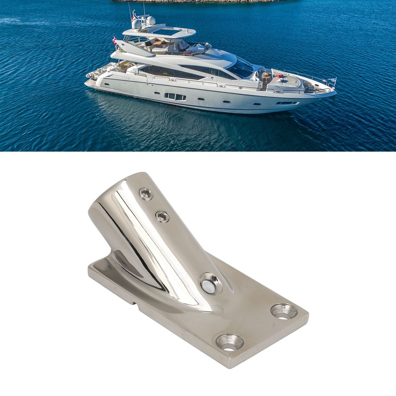 Boat Tube Base Rectangular 316 Stainless Steel Handrail Tube Base