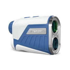 WOSPORTS Golf Range Finder with Slope Switch, 1200 Yards Rangefinder for Golfing & Hunting, ±1yd Accuracy, 0.3s Flag Locking Vibration, Rechargeable, Blue