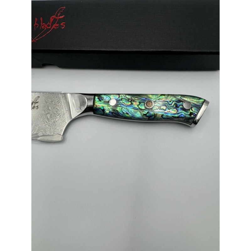 Void Blades Japanese AUS-10 Damascus Steel Full Tang Abalone Shell