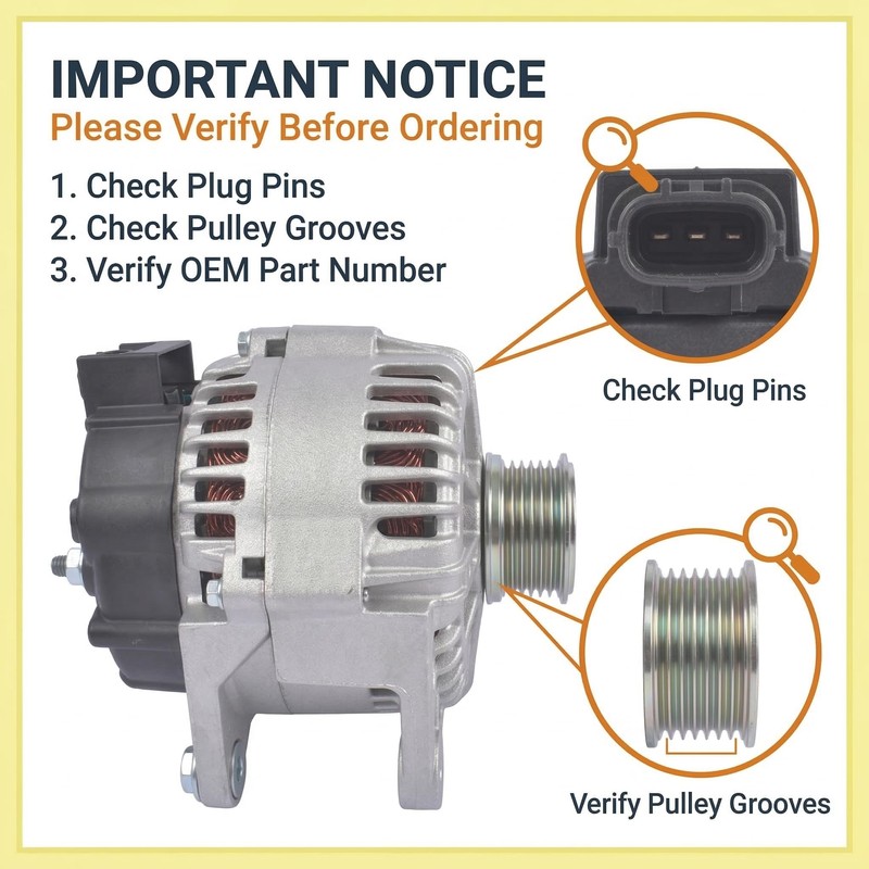 Enocos 11673 Alternator 110 AMP 12V Compatible with 2013 2014