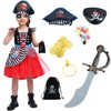 Rabtero Children's Pirate Costume, Girls' Upgrade Deluxe Pirate Princess Dress,