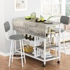 LinkRomat Rolling Kitchen Island Cart with Folding Drop Leaf Breakfast