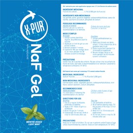 X-PUR NaF Gel - High Strength Fluoride Gel Toothpaste With 10% Xylitol - 1.1% Fluoride Gel - Toothpaste Or Use In Trays - Non-Irritating And SLS Free - Protects From Acid Erosion - 475 ml