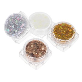IWOWHERO 4pcs Cosmetic Glitter Gel for Sparkling Body Glitter for Face Art to Clean for Festivals Performances and Creative Crafts