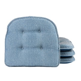 Klear Vu Omega Non-Slip Universal Chair Cushions for Dining Room, Kitchen and Office Use, U-Shaped Skid-Proof Seat Pad, 15x16 Inches, 4 Pack, 15 Wedge