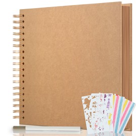 AIOR Scrapbooking Album, Handmade Photo Album, Easy to Carry, Durable, Album, 20 Sheets, 40 Pages, 6.9 x 6.9 inches (17.5 x 17.5 cm), Cutout Book, Memorial Book, DIY Photo Book, Birthday, Baby Photo