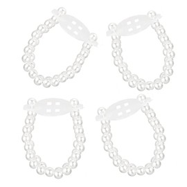4 Pcs Pearl Wrist Bands Elastic Wrist Bands Wedding Wrist Corsages for Woman Party Wedding Bride Handmade Corsage