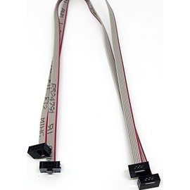 Connectors Pro 2-Pack 25cm 10 inches 1.27mm 6P 2x3 F/F Mini Female to Female IDC Connector on 0.635mm Pitch 6 Conductors 25 cm SWD Flat Ribbon Cable (6P-FF-25cm-2PK)