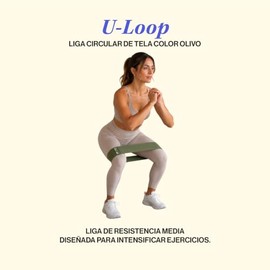 U can - Liga de Resistencia de Tela para Ejercicio | Bandas Elásticas Fitness de Algodón y Látex Antideslizante | Entrenamiento | Resistente, Lavable 